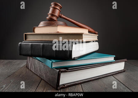 Gavel on top of books Stock Photo