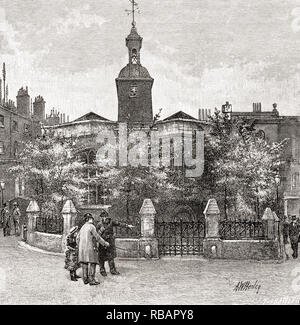 St. Helen's Church, Bishopsgate, London, England, seen here in the 19th century.  From London Pictures, published 1890 Stock Photo