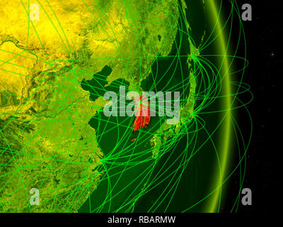 South Korea on digital planet Earth with international network ...