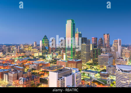 Dallas, Texas, USA skyline over Dealey Plaza. Stock Photo