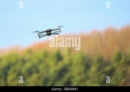 Drone in flight Stock Photo