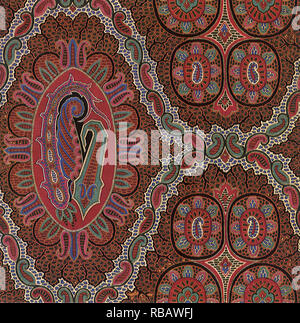 Paisley and Oval Motif. Stock Photo