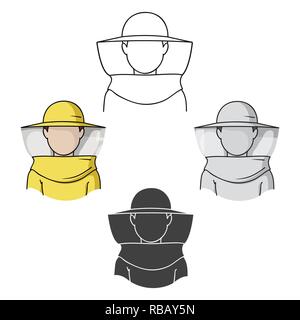 Beekeeper icon in cartoon style isolated on white background. Apairy symbol vector illustration Stock Vector