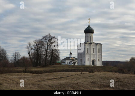 Church of the Intercession on the Nerl River in Bogolyubovo near Vladimir, Russia. Stock Photo