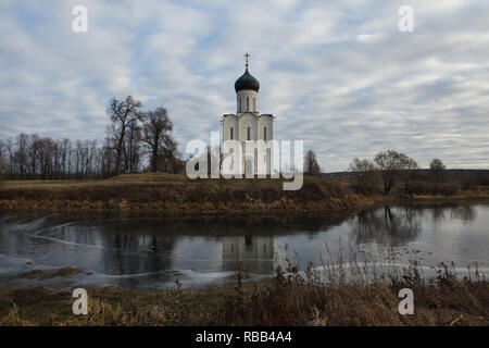 Church of the Intercession on the Nerl River in Bogolyubovo near Vladimir, Russia. Stock Photo