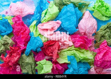 Crumpled colorful tissue paper Stock Photo