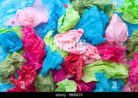 Crumpled colorful tissue paper Stock Photo