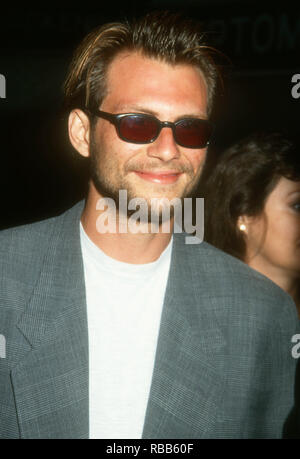 WESTWOOD, CA - JULY 29: Actor Christian Slater attends Warner Bros. Pictures' 'The Fugitive' Premiere on July 29, 1993 at the Mann Village Theatre in Westwood, California. Photo by Barry King/Alamy Stock Photo Stock Photo