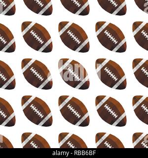 Seamless vector pattern with polygonal football balls. Stock Vector