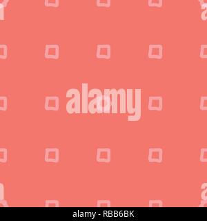 Creative vector illustration with hand drawn squars on coral color. Stock Vector