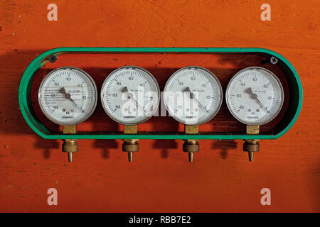 Manometers are the devices for gas pressure control. Stock Photo
