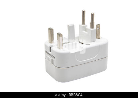 Universal adaptor isolate on white background with clipping. Stock Photo