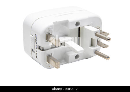 Universal adaptor isolate on white background with clipping. Stock Photo