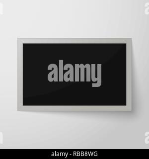 Paper photo frame with shadow. Vector illustration. Retro photo frame isolated Stock Vector
