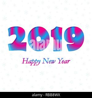 2019 Happy New Year background. Vector illustration. Holiday greeting card with isolated numbers. Stock Vector