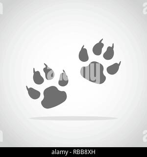 Dog or cat paw print icon. Vector illustration. Paw prints in flat design isolated Stock Vector