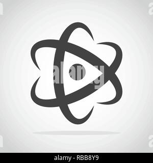 Molecule icon in flat design. Vector illustration. Gray Atom icon isolated Stock Vector