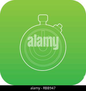 Stopwatch icon green vector Stock Vector
