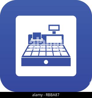 Sale cash register icon digital blue Stock Vector