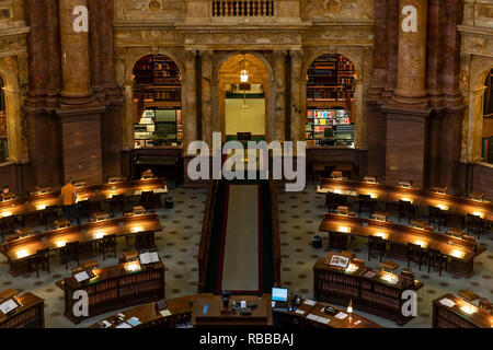 The Main Reagind Room. Library of Congress. Washington DC, USA Stock Photo