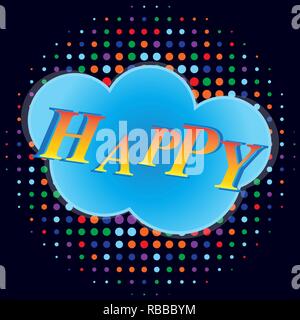 Happy banner with comic text effects, stock vector Stock Vector