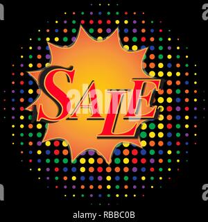 Sale banner with comic text effects, stock vector Stock Vector