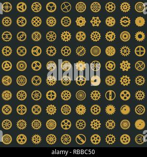 Victorian era seamless pattern design. Steampunk cogwheels digital paper. Gears on light background vector texture Stock Vector