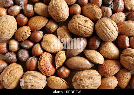Mixed Nuts Background Stock Photo