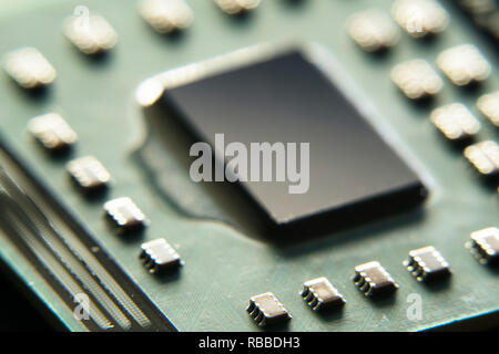 Silicon crystal digital processor Stock Photo
