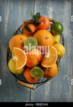 heap of assorted citrus fruit, fruit rich in vitamin C and antioxidant - closeup Stock Photo
