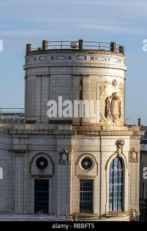 Impressive, Design and Architecture 1878 building, the Winter Gardens Blackpool is one of Europe's biggest entertainment complexes, and has recently seen a £1.25m refurbishment to the Church Street entrance, Rotunda and Floral Hall. Stock Photo