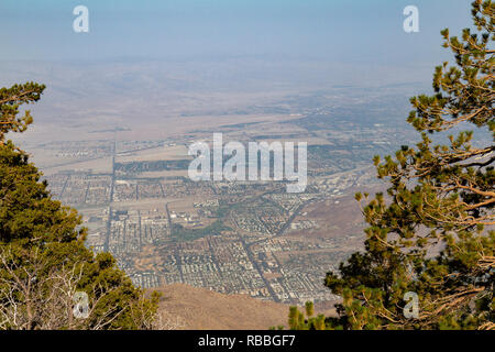 Stunning view of Palm Springs from the Palm Springs Aerial Tramway viewpoint, California, United States. Stock Photo