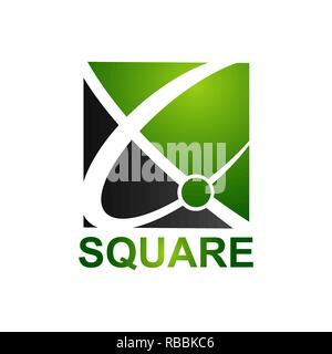 Black green abstract square logo concept design template idea Stock Vector