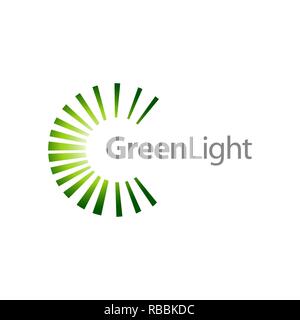 Rotate splash green light logo concept design template idea Stock Vector