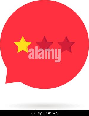 one rating star like negative feedback Stock Vector