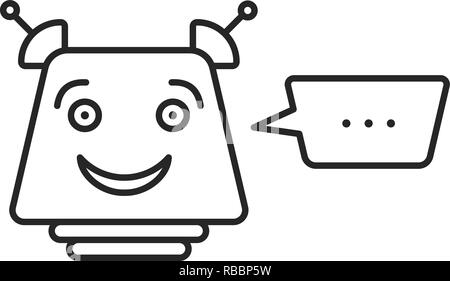 black thin line chatbot icon Stock Vector