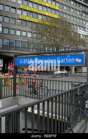 U Bahn Zoologischer Garten Subway Station Berlin Germany Stock