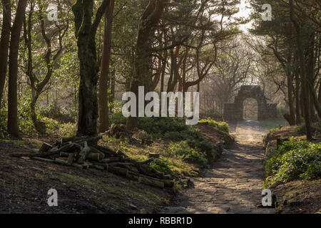 Japanese terraced gardens at Rivington Pike Stock Photo