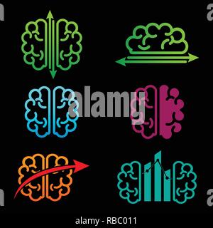 brain accounting creative logo template vector illustration, icon isolated elements Stock Vector