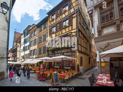 Cafés in the old city center. Strasbourg, France Stock Photo