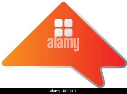 architect home, forum, consultant, message creative logo template vector illustration, isolated elements Stock Vector