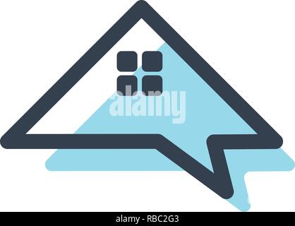 architect home, forum, consultant, message creative logo template vector illustration, isolated elements Stock Vector