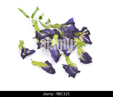 Clitoria ternatea or Aparajita flower isolated on white background Stock Photo