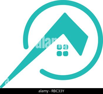 letter architect, home, construction creative logo template, icon isolated elements Stock Vector