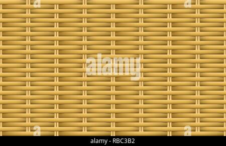 Seamless brown weave rattan pattern, vector art design Stock Vector