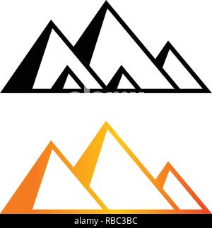 Great Pyramid of Giza logo and icon, vector art design Stock Vector