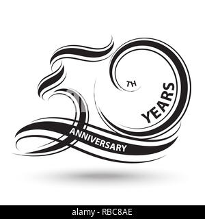 black 50th anniversary sign and logo for celebration symbol Stock Photo