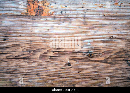 Worn oak wood plank texture from above Stock Photo