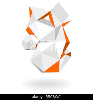 Abstract geometric, model 3d shape vector illustration Stock Vector
