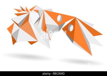 Abstract geometric, model 3d shape vector illustration Stock Vector